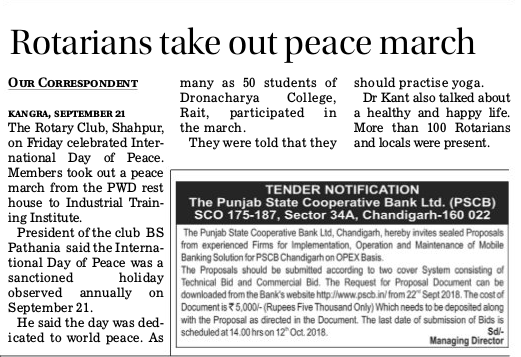 International Peace Day – The Tribune